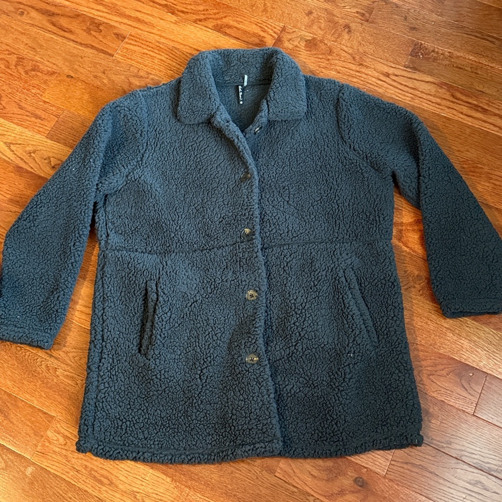 Women's Black Sherpa Coat